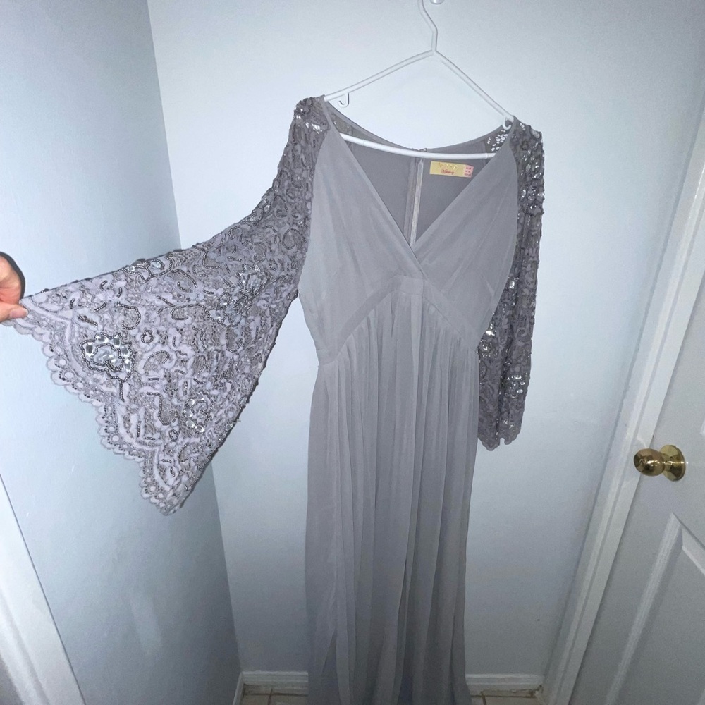 Maya Silver and Gray Gown 
Maternity dresses